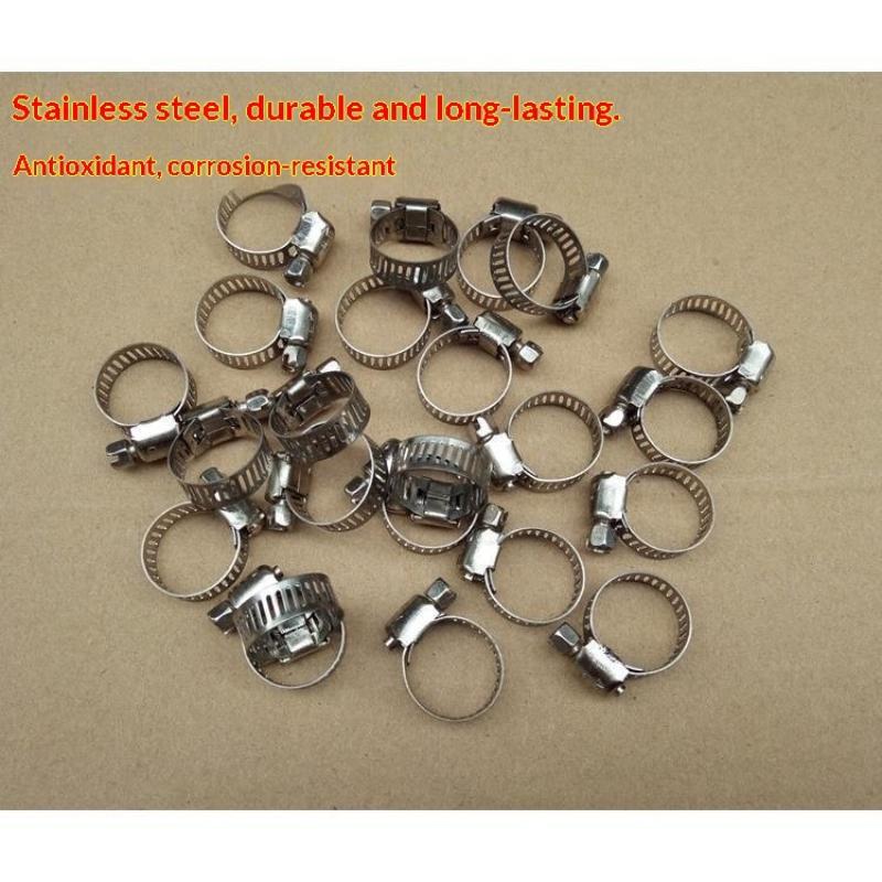 Stainless Steel Hose Clamps 10Pcs Durable Rust Resistant Adjustable Clips for Garden Hose Plumbing Pipeline Fixing DIY Projects
