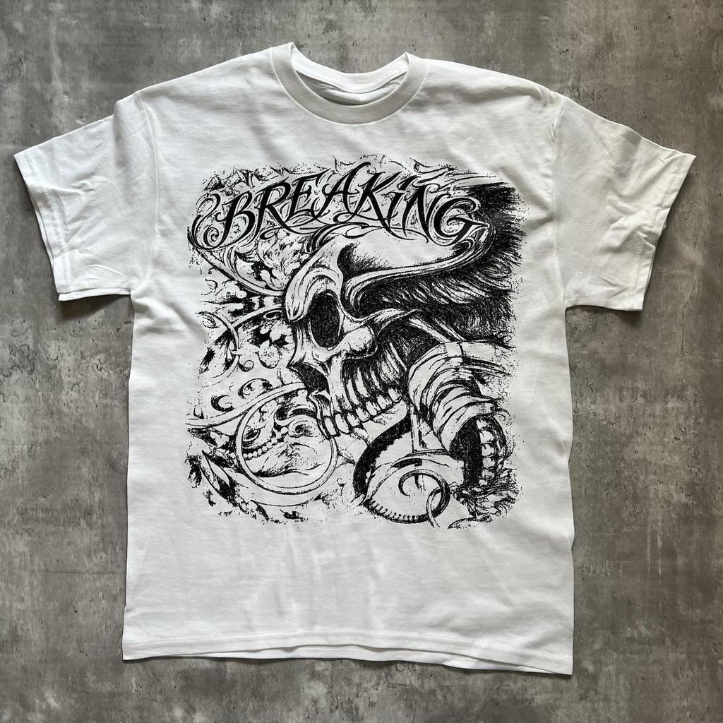 Vintage Y2k Affliction Guitar Wings Grunge Graphic Short Sleeve Print TShirt Unisex Unisex Cotton Harajuku Vintage Streetwear Tops