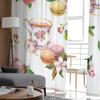 Watercolor Macaroons Rose Blossom Cherry Cakes Teacup Sheer Curtains Living Room Tulle Window Curtain Bedroom Kitchen Drapes