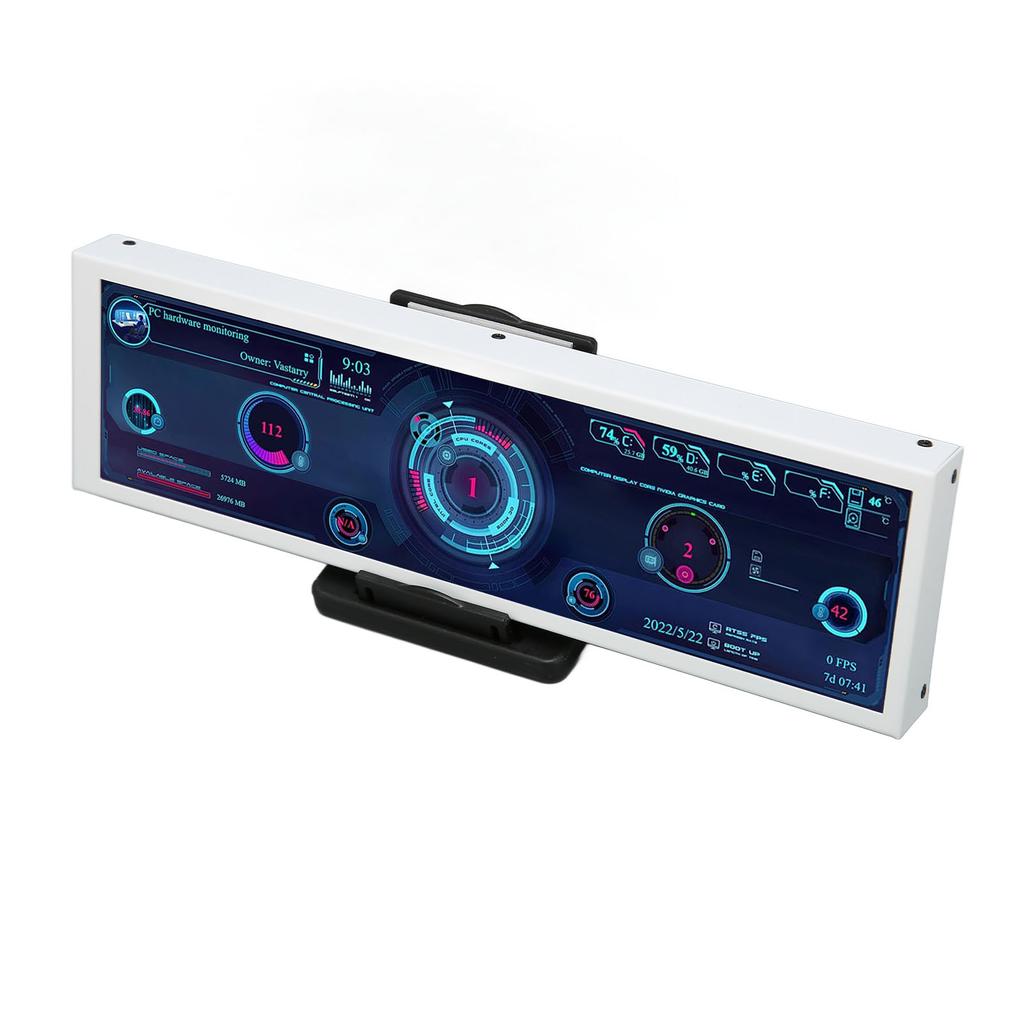 Computer Temp Monitor 8.8 Inch IPS Theme Editor Auto Off USB Power Multifunction PC CPU Data Monitor for GPU RAM Time