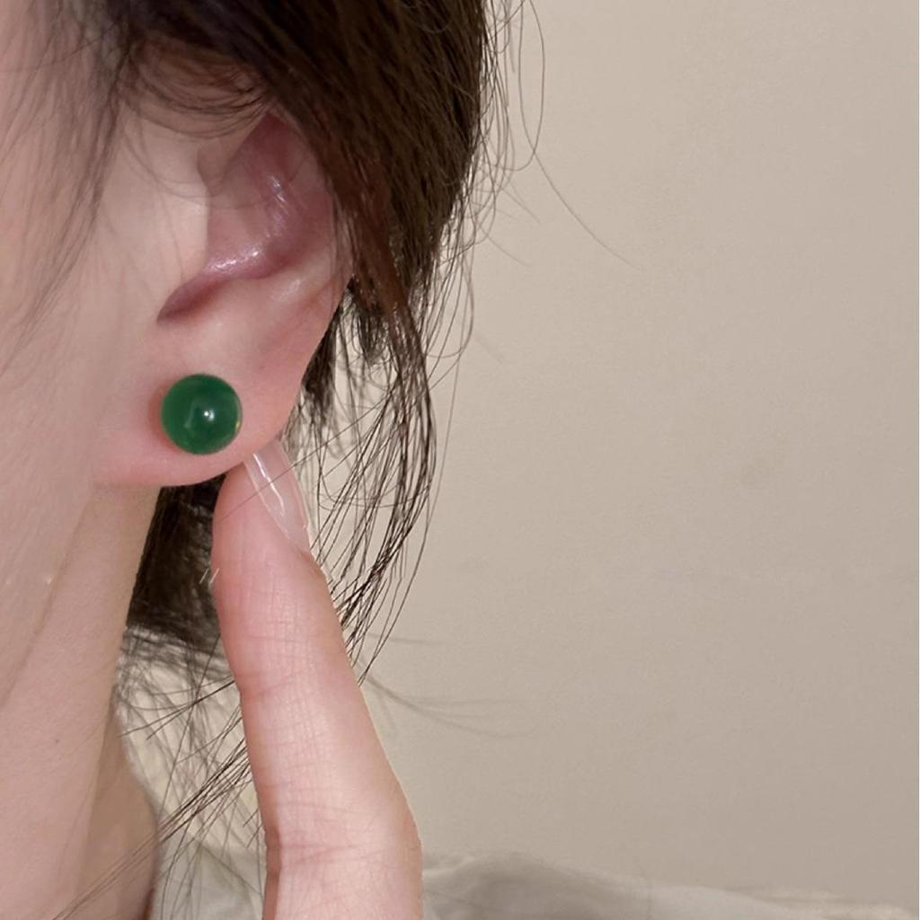 Elegant Green Agate Pearl Earrings: Chinese-Style, Uniquely Luxurious and High-End Design for Women