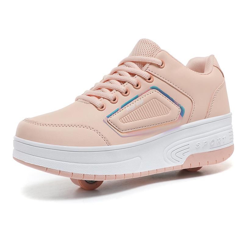 Children Shoes Two Wheel Kids Roller Skates For Boys Detachable Shoes With Wheels Outdoor Sport Sneakers For Kids Girls Gifts