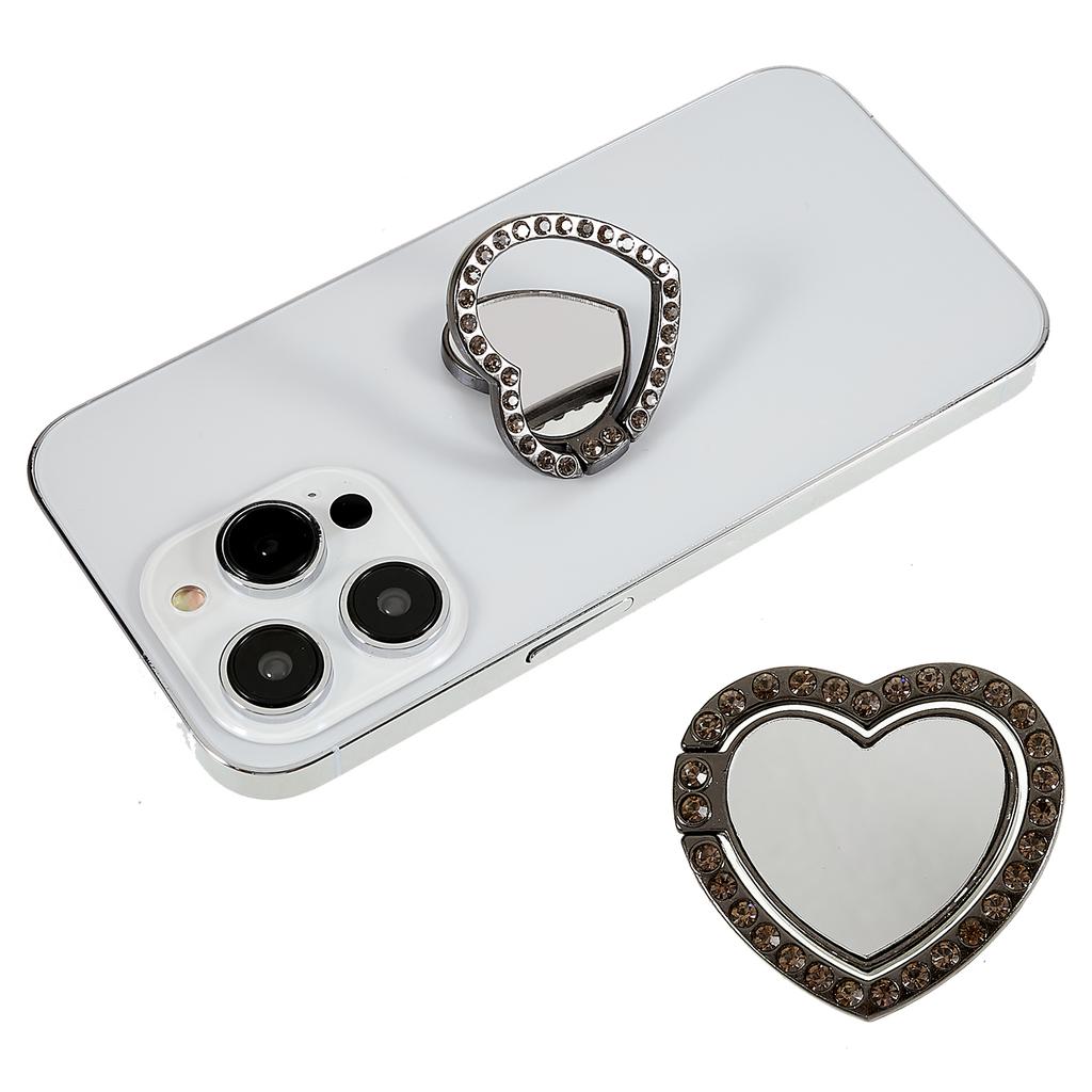 Cell Phone Ring Holder with Mirror Rhinestone Bling Finger Ring Kickstand Phone Grip