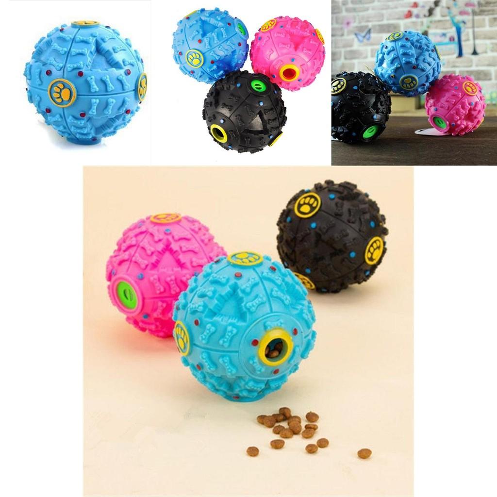 Enamel Rubber Squeak Toy Treat Dispenser Chew Resistant Interactive Dog Toy For Puppy Training
