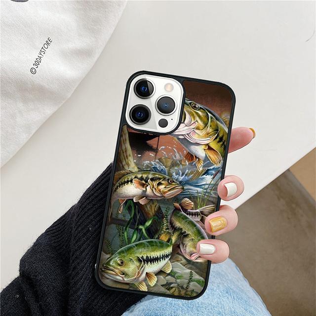 Fishing Painting Phone Case For iPhone 17 Air 15 16 Cover  11 13 14 Pro Max 12 Plus Max Fundas