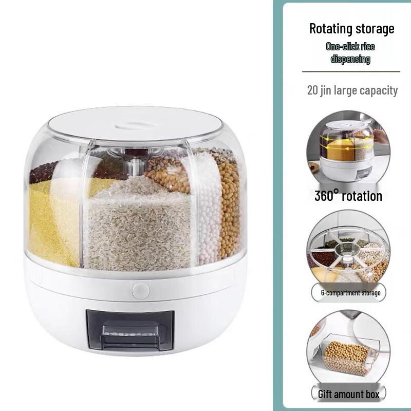 ZISIZ 6-Compartment Rotary Rice & Grain Dispenser
