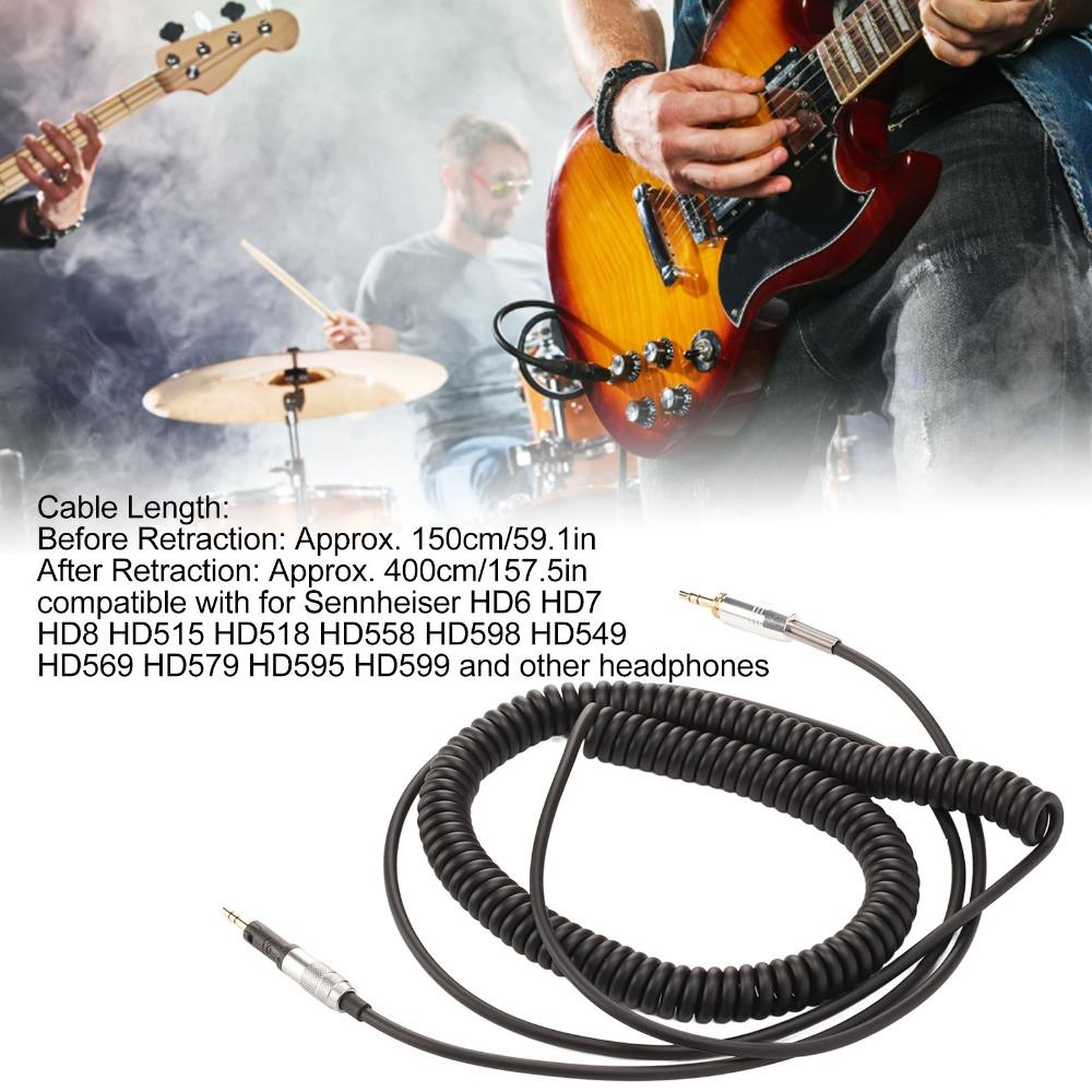 3.5mm To 2.5mm HiFi Coiled Cable for Sennheiser HD6 HD7 HD8 HD515 HD518 HD558 HD598 Home