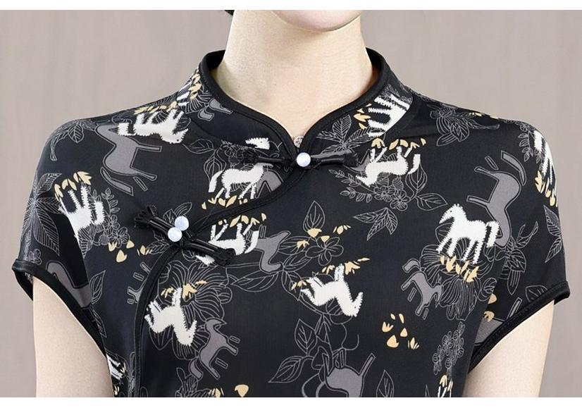 2026 Summer Elegant Slimming Qipao Dress - New Chinese Style with Diagonal Placket