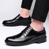 2024 British Style New Men Oxford Genuine Leather Dress Shoes Brogue Lace Up Flats Male Casual Shoes Black Brown Size 38-48