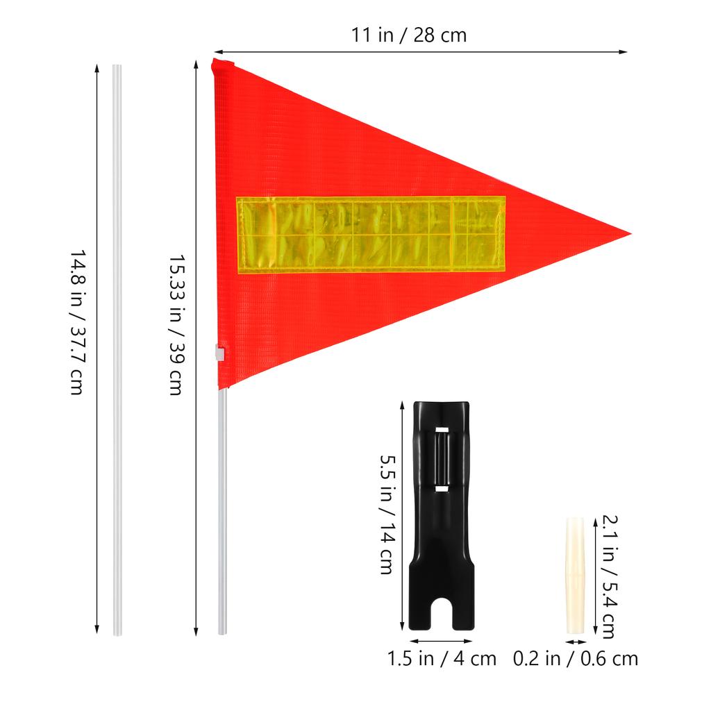 1 set Reflective Warning Flag Bicycle Safety Advertising Bicycles Decor Flags Bike Porch For Car Outdoor PVC Material High
