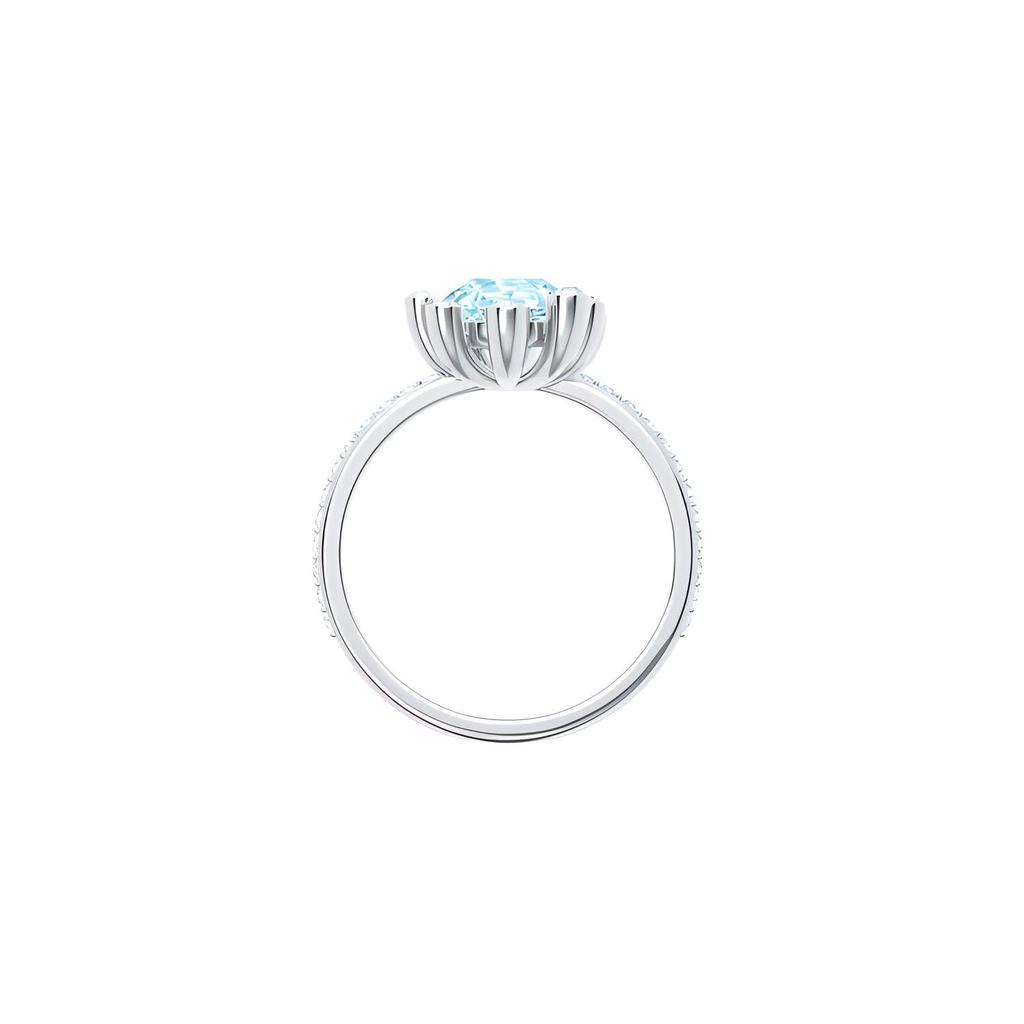 Swarovski Aqua Sunflower Petal Cluster Crystal Ring Women rings Light-Blue 5482505
