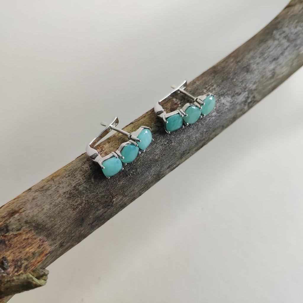 Orecchini in argento con smeraldo naturale 3,24 ct (2146940)