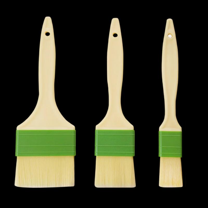 3-Piece Wooden Handle Wool Pastry & BBQ Brush Set