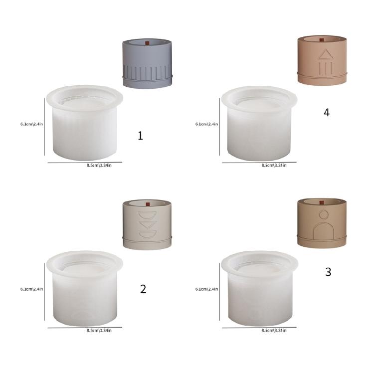 Silicone Crafting Mold Elegant Round Shape Candle Holders Moulds Candle Organizers Molds Suitable for Hand-Making