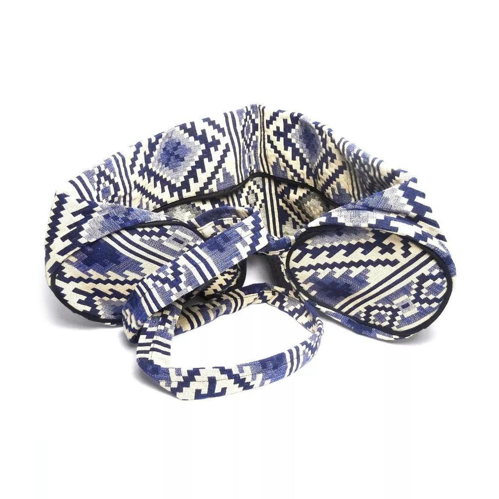 Сумка для йоги, Yoga Bag Dark Blue and Beige, Handmade, MYINDIA