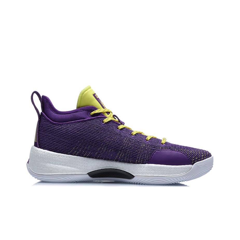 Li Ning Yu Shuai 13 Low Lakers Colorway Mid-Top Basketball Shoes Men Basketball Shoes Yellow Purple ABAQ013-4