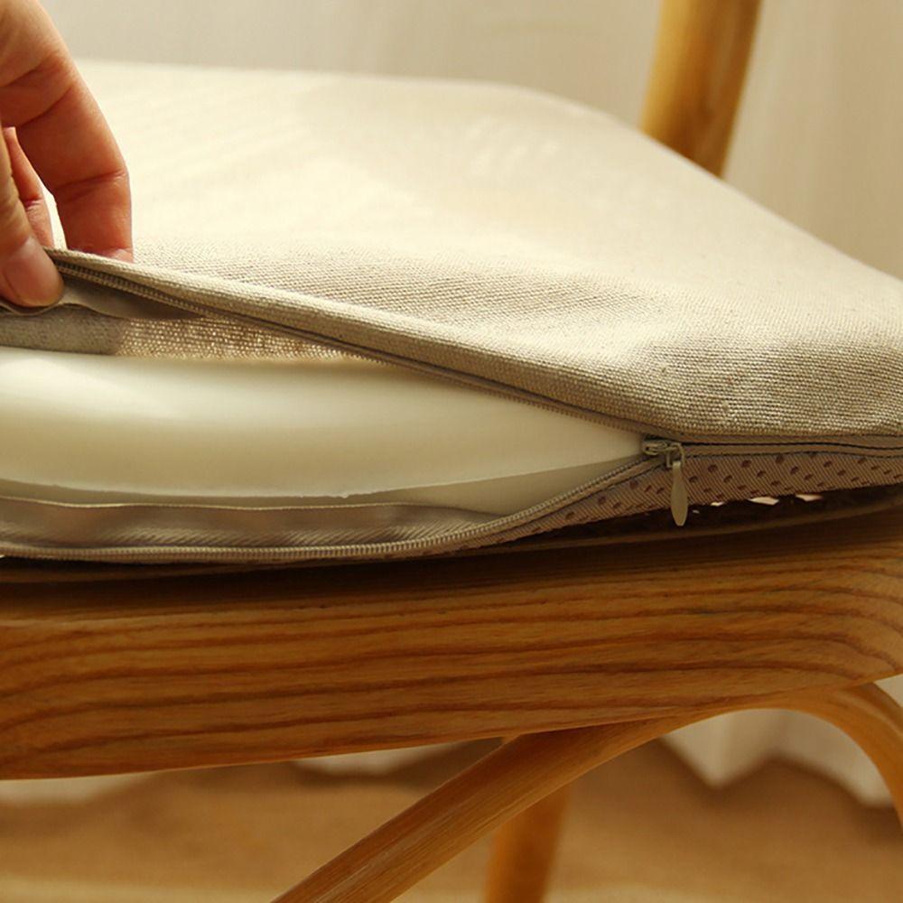 Square Memory Foam Seat Cushion Detachable Cover With Zipper Dining Chair Pad Non-slip Bottom Soft Office Chair Cushion