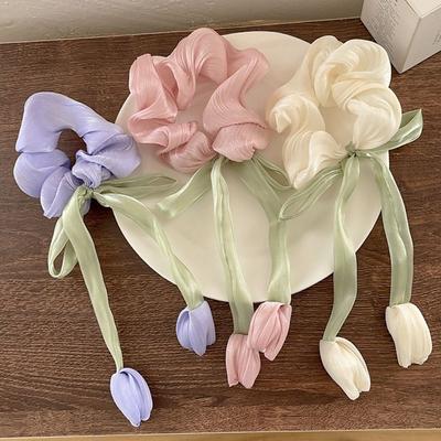 Tulip Ribbon Hair Bands Elegant Hairpin Fashion Hair Clip  for Women Girls