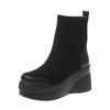 Autumn and Winter New Short Boots for Women, Fashionable Classic Black Boots, Casual and Comfortable Thick Soled Snow Boots