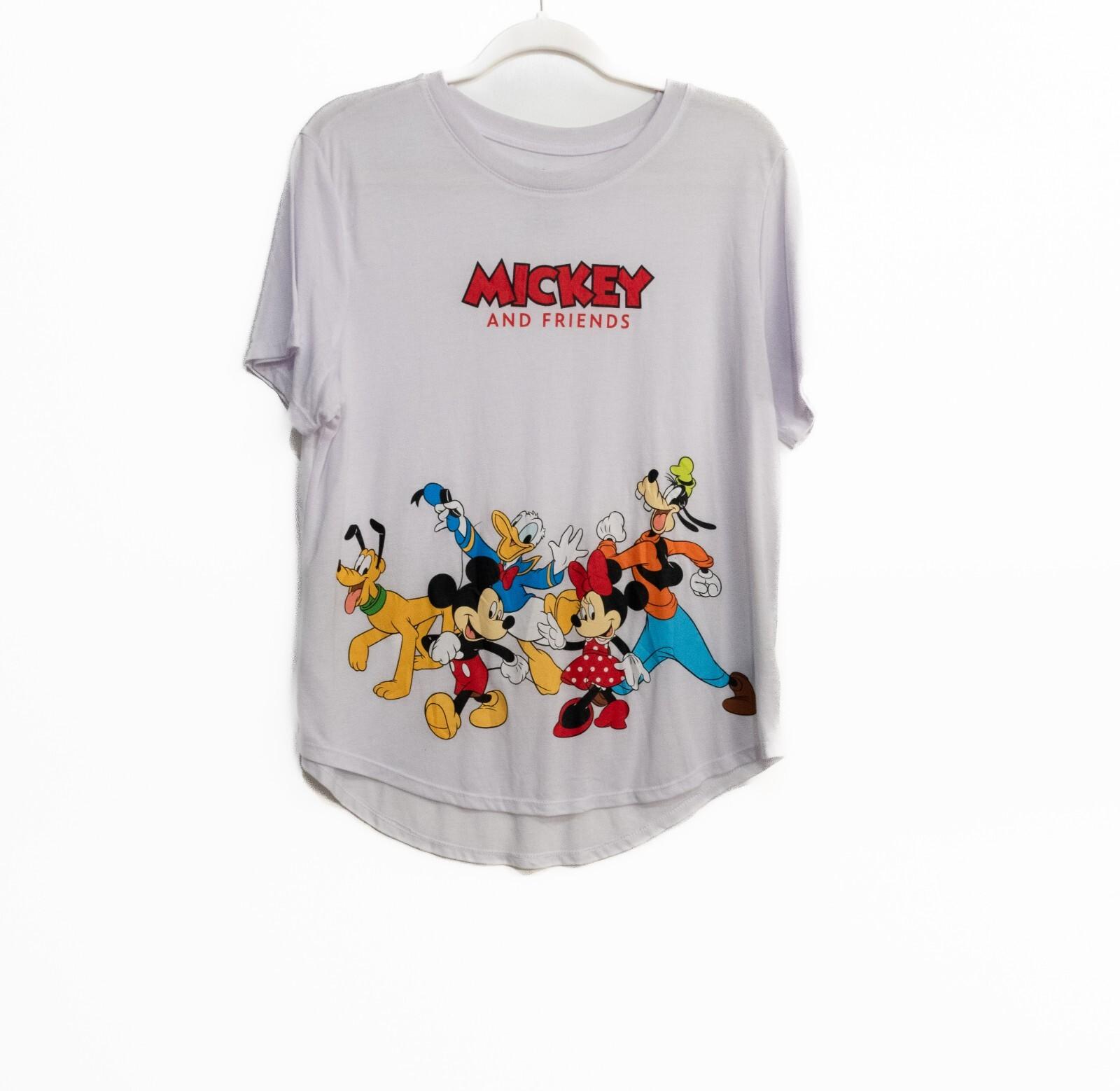 Disney Mickey Mouse Womens White Graphic Tee Mickey and Friends Short Sleeve XXL XL
