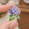 Hortensia Bloemen Broche Speld, Emaille Vorm Revers Gepolijste Randen Rugzak Olie Druppel Decoratief Speldje voor Jas Kragen Sjaals Canvas Tassen Legering