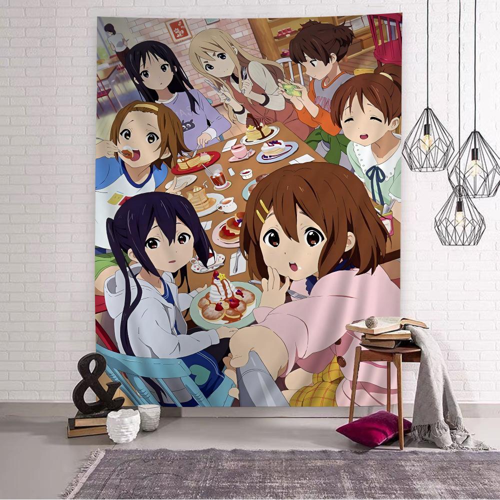 KON Volume 2 Tapestry Yui Hirasawa Tea Time Scene Print Classic Anime Music Club Wall Hanging for Otaku Bedroom  Anime Fans