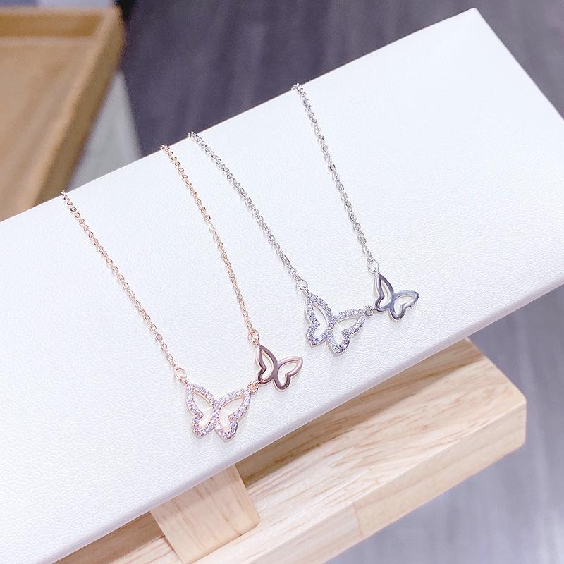 Exquisite Korean Style Butterfly Pendant Necklace for Women