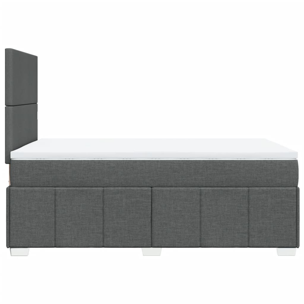 Box Spring Bed with Mattress Dark Gray 120x190 cm Fabric
