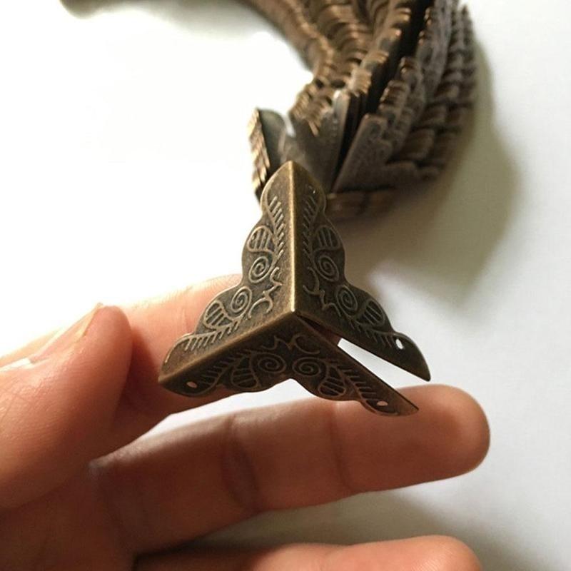 10PCS 3.6x2.4cm Luggage Case Box Corners Brackets Decorative Corner For Furniture Decorative Triangl