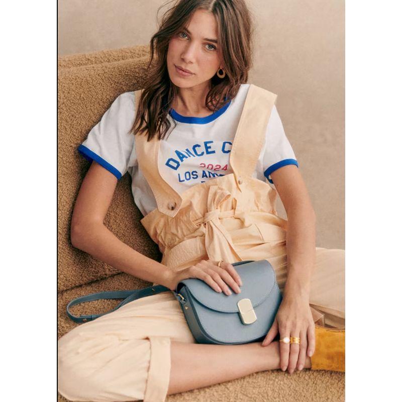 Spring Melange Gray Women's Cotton round Neck Short Sleeve Organic Cotton Printed T-shirt Basic Style French Pure Cotton Base