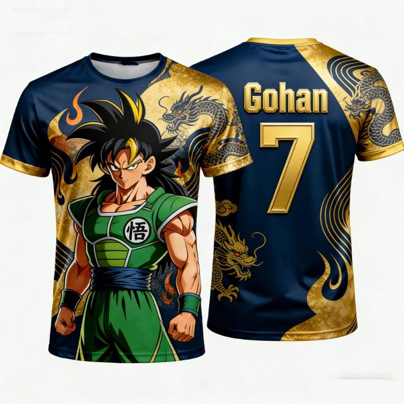 2026 Summer Dragon Ball Oversized T-shirt High Print Super Saiyan