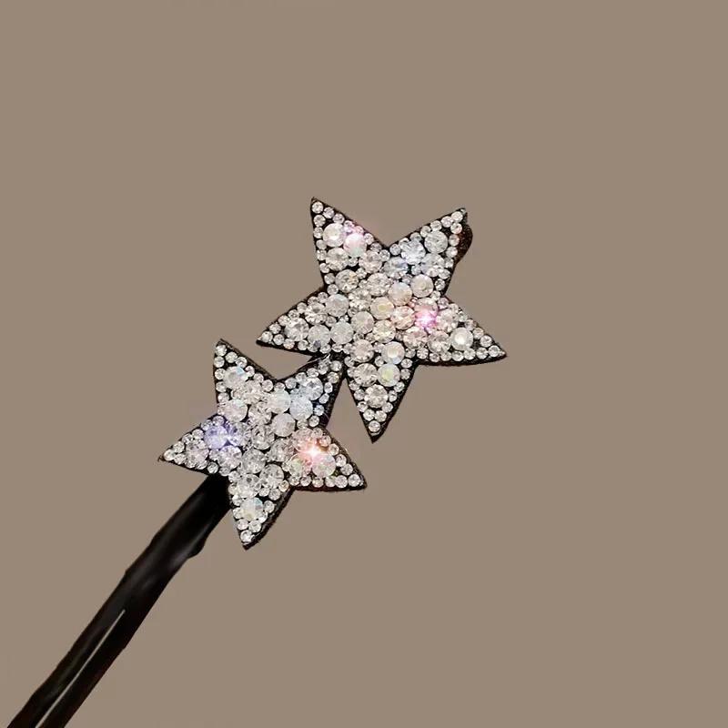 Rhinestone Star Hair Pin Flower Bud Head Bun Maker Bow Pearl Magic Bun Maker Lazy Hair Dish Artifact Women Hair Styling Braiders