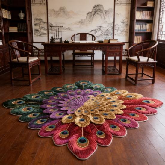 Yousheng Peacock Indoor Door Mat Non Slip Front Door Mat Peacock Animal Feathers Floor Area Rug for Entryway Living Room Bathroom