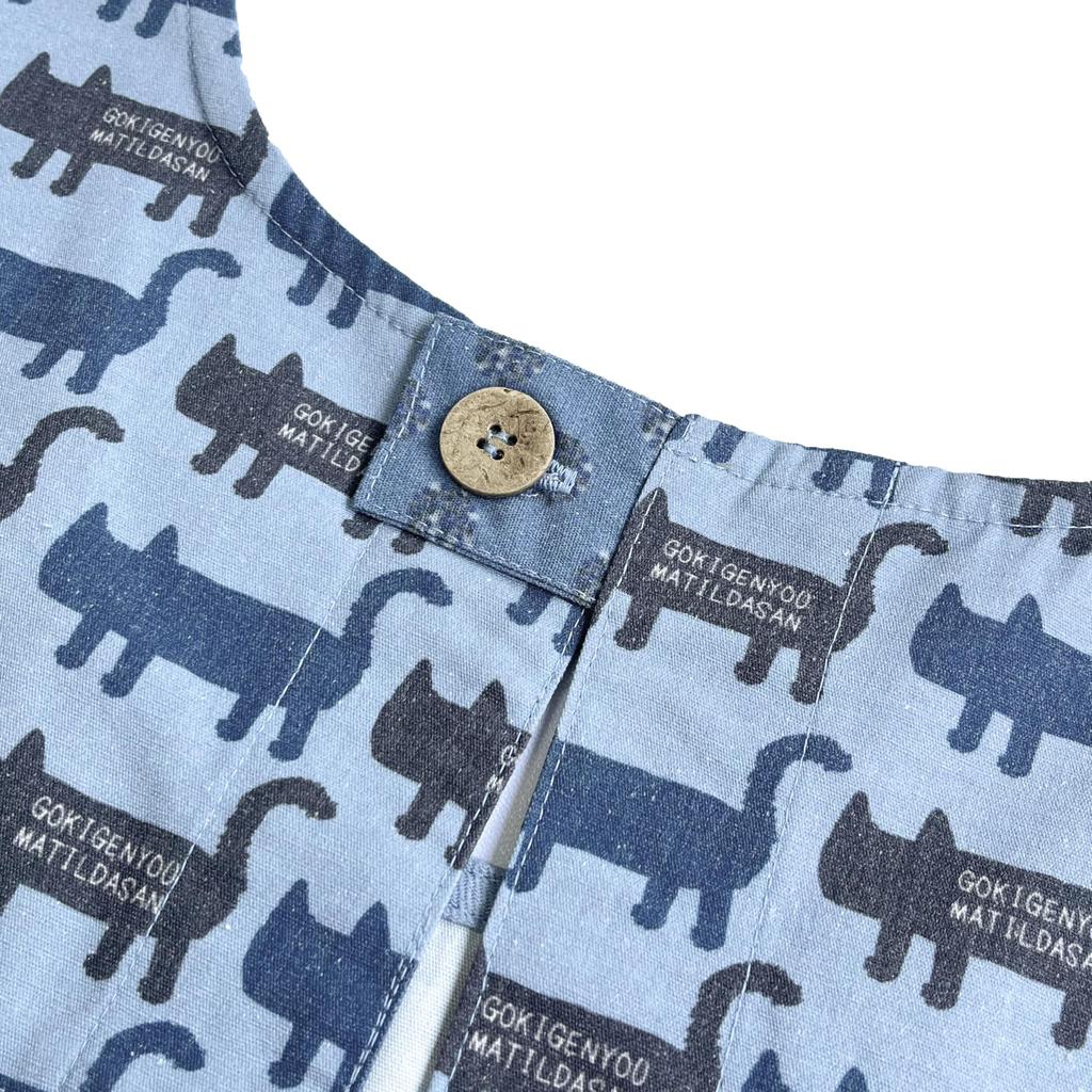 Matilda Knappar Band Öppen Förkläde 258534 Blå [Kusuguru Japan] M-L