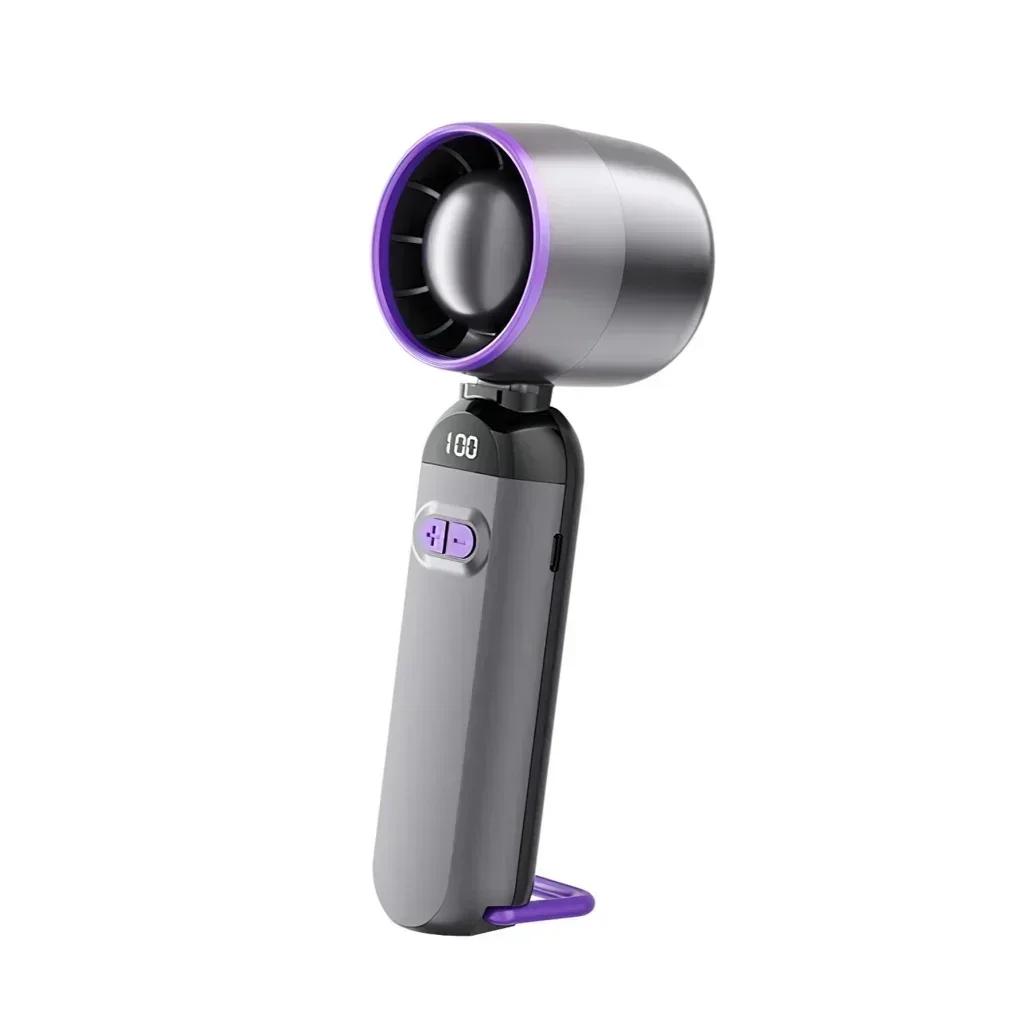 Outdoor Portable Handheld Fan Adjustable Turbo Mini Fan Digital Display Gifts for Women Men Travel/Camping