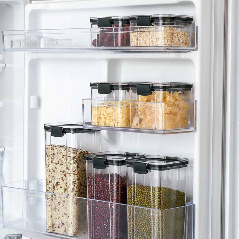 460-1800ml Kitchen Stackable Sealed Jars Kitchen Grain Storage Plastic Multigrain Tank Bottle Dried Fruit Tea Storage Containers
