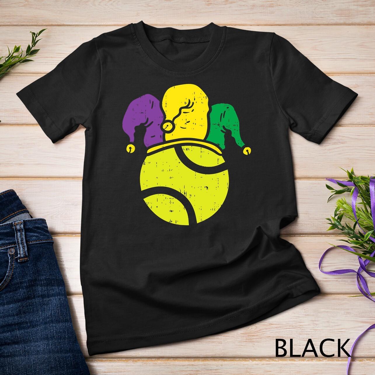 Tennis Ball Jester Mardi Gras Carnival Player Coach Gift Unisex T-Shirt Mens Womens Tees Top M