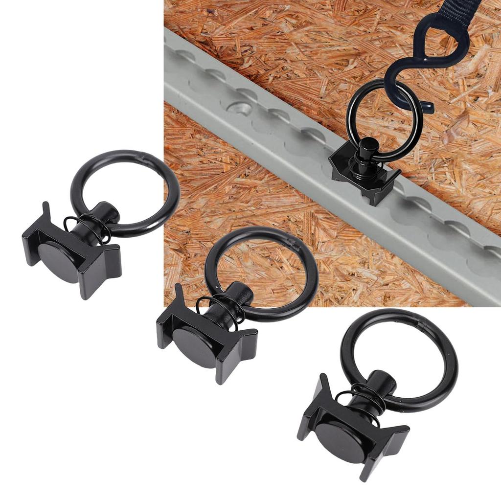 Jiawu 12 Pack Single Stud Fittings, L Track Tie Down O-Rings, 4000 Lbs Breaking