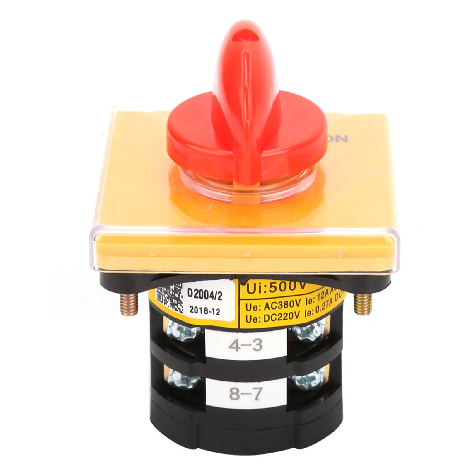 

AC 380V 25A ON OFF Rotary Cam Changeover Switch Selector JYW29B‑25 2 D2004
