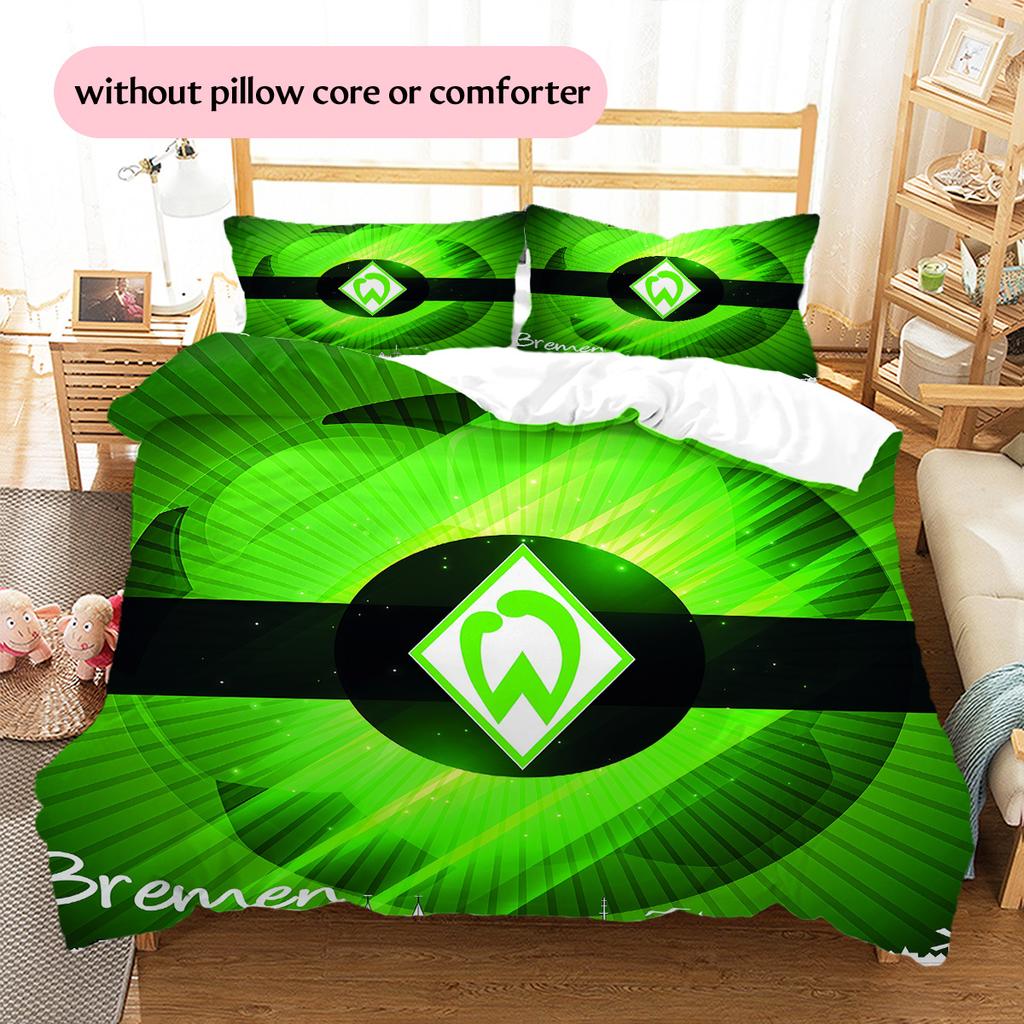 SV Werder Bremen Pattern Bedding Quilt Set Home Decoration Gift (1 * duvet cover + 2 * pillowcase without core)