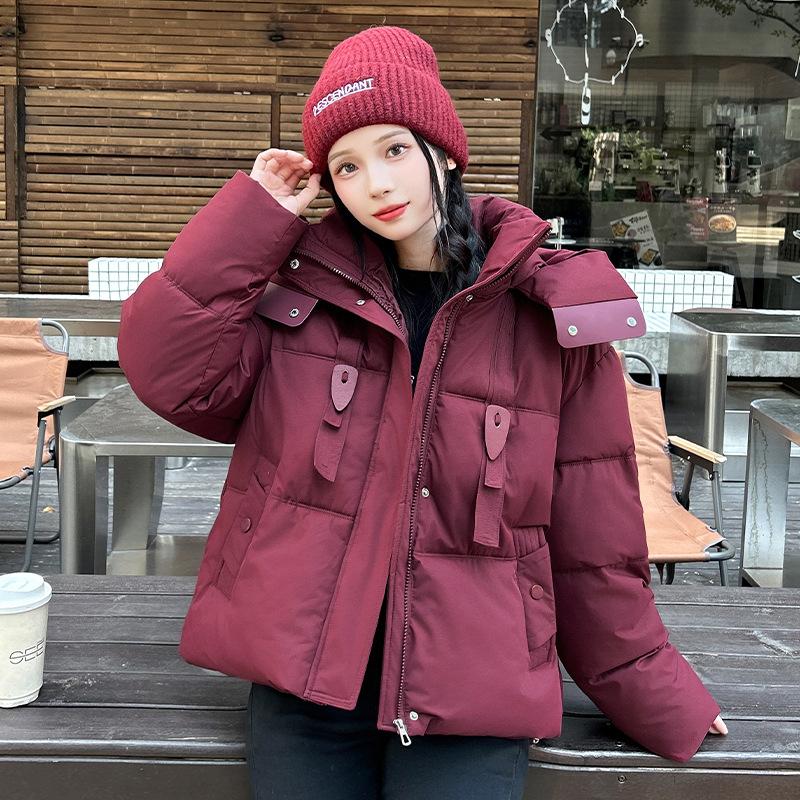 Small padded jacket winter new fashion padded jacket padded jacket loose short thickened fashion hooded outside