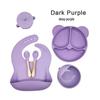 Silicone Children's Tableware Set - 6-Piece Divided Plate & Bowl Feeding Kit