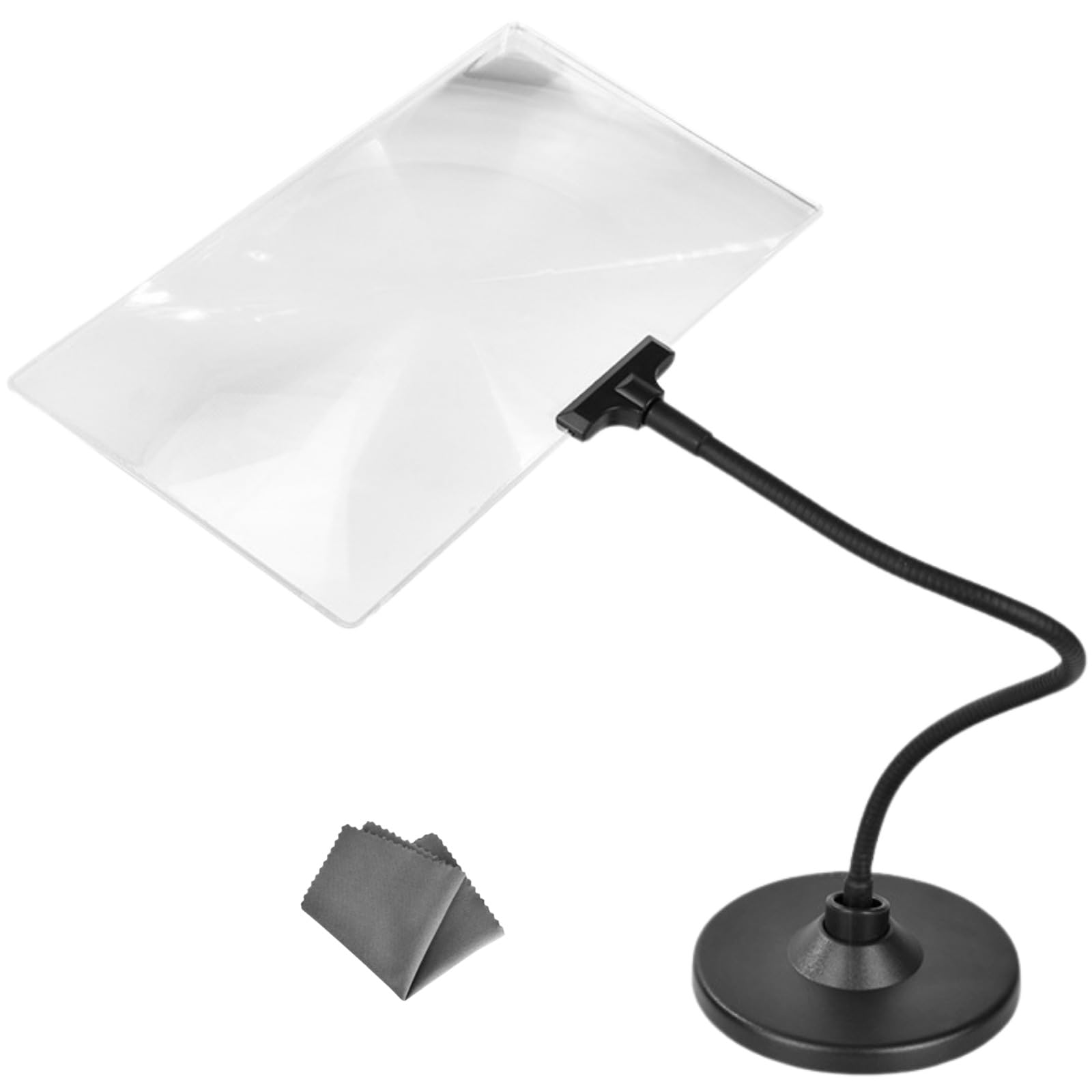 

Letics 4x Magnifying Glass Desktop Ideal for Plastic with Adjustable Stand, Magnifier, Reading, Crafts, Work, Seniors, Models, 360° Angle, Hands-Free чорний