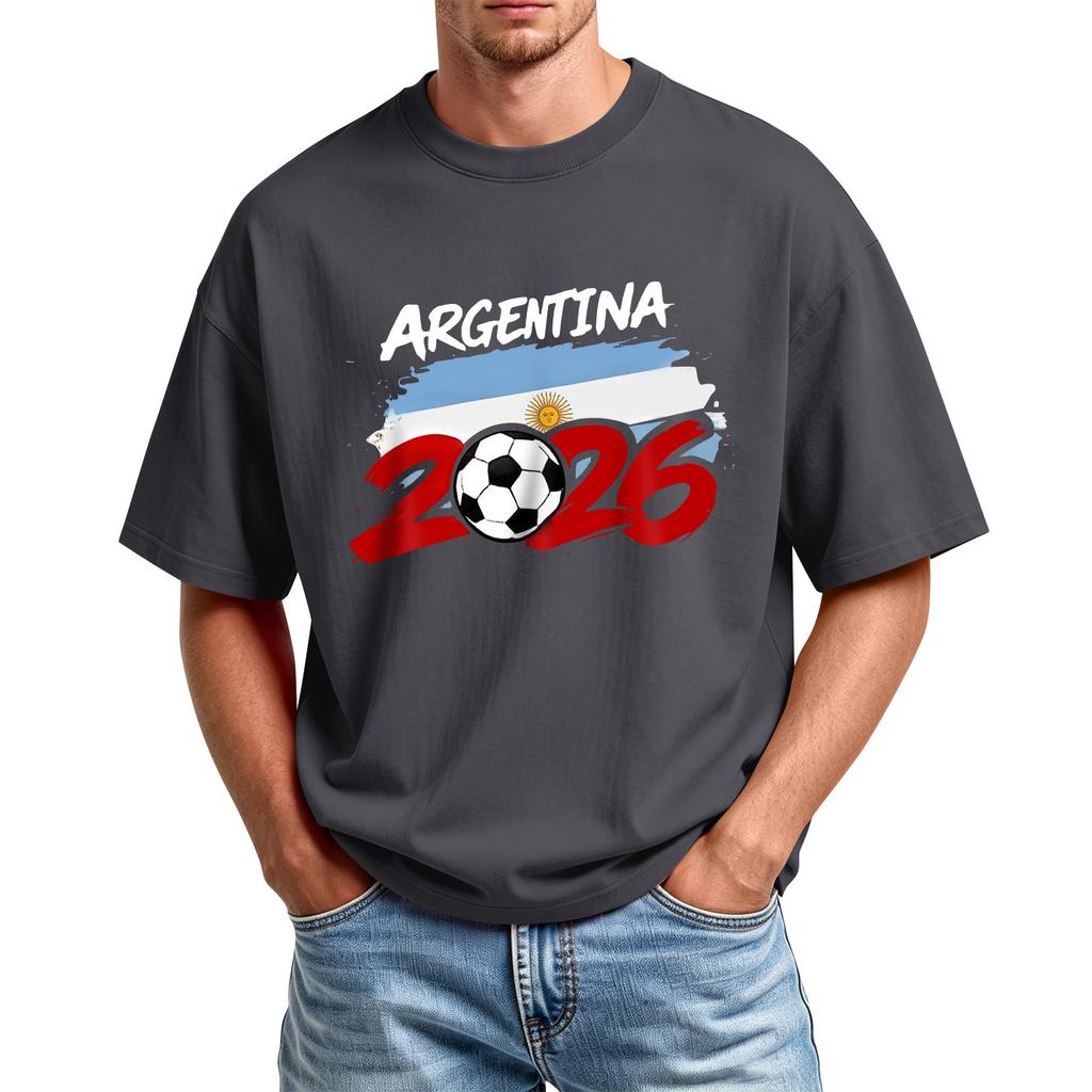 Men's Printed Round Neck T-Shirt Casual Sports Short-Sleeve Top
