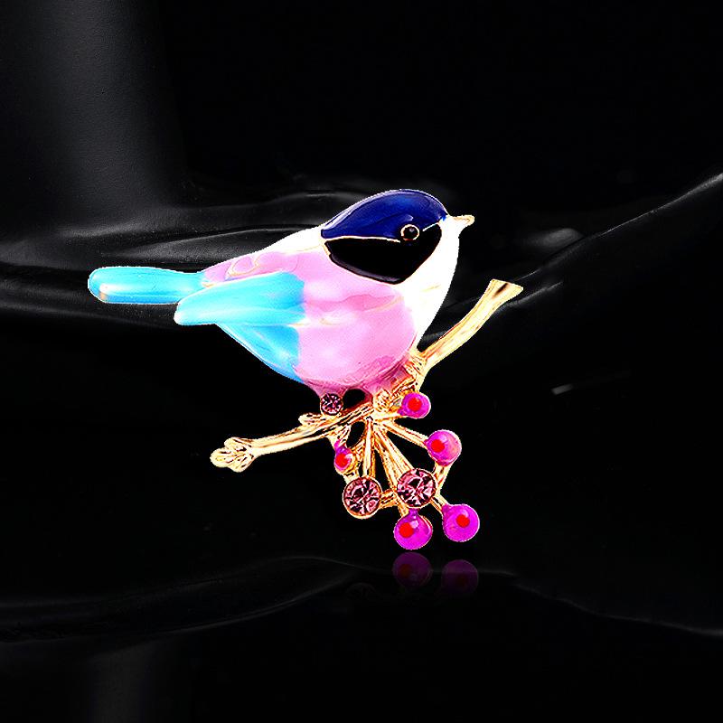 Multicolor Bird Brooch Pins Enamel Ainmal Badges New Year Jewelry Gift