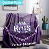 Custom Name Blanket Sacramento Basketball Logo Blanket Bedding Blanket for Travel, Camping, Living Rooms, Offices, Sofas, Fan Christmas gift