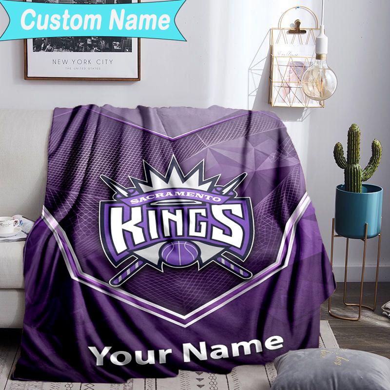 Custom Name Blanket Sacramento Basketball Logo Blanket Bedding Blanket for Travel, Camping, Living Rooms, Offices, Sofas, Fan Christmas gift