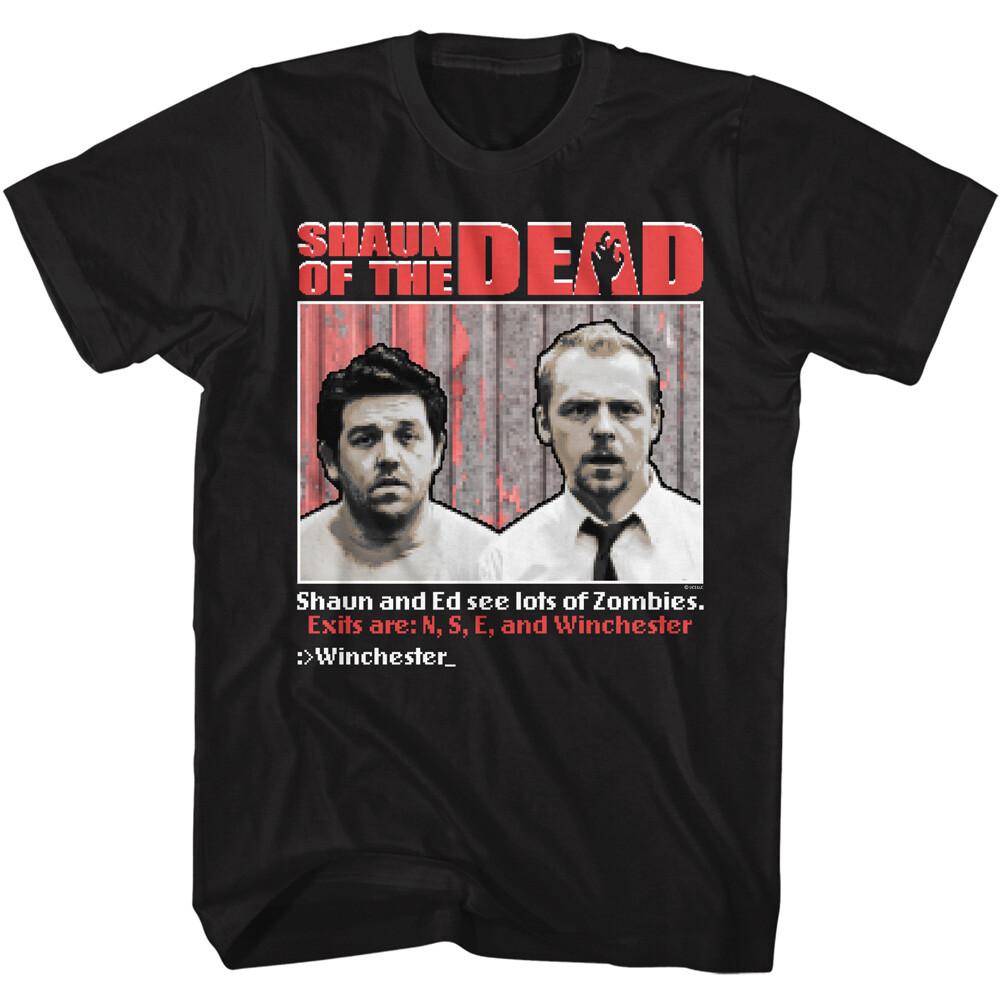 Shaun Of The Dead Movie Exits Are N S E And Winchester Men T Shirt XXL