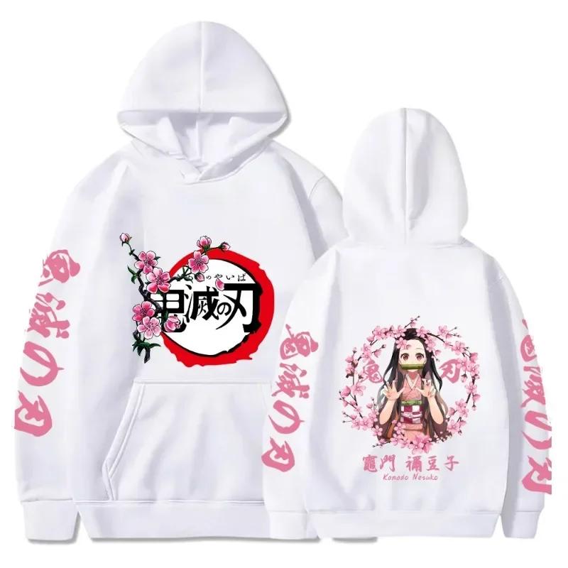 Popular Demon Slayer Print Hoodie Men Women Casual Harajuku Fashion O-Neck Long Sleeve Pullover Autumn Winter Fleece Sweatshirts