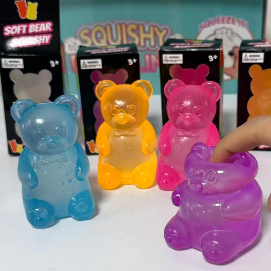 Gummy Bear Squishy Toy Maltose Stress Ball Animal Squeeze Fidget Toy For Kids And Adults Solid Decompression In Stock